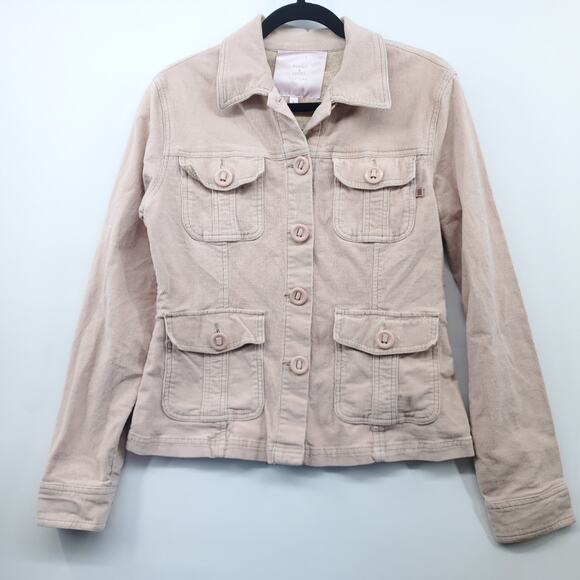 Romeo & Juliet Couture Jacket Women Large Dusty Pink Corduroy Jacket - Picture 1 of 11
